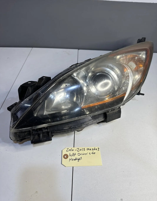 Mazda 3 Left Driver LH Side Halogen Headlight Aftermarket 2010, 2011, 2012, 2013